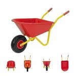 Kinderschubkarre Uni 40 kg Traglast 3,6 kg Stahl Kunststoff rot Vollgummirad