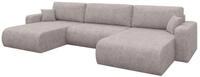 ALTDECOR Ecksofa mit Schlaffunktion U-Form BERY-U 377x193x88 - Hellgrau |...