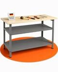 Ondis24 Werkbank 120cm Nobbi Pro Packtisch aus Metall, mit Arbeitsplatte,