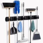 ECENCE Besenhalterung Wand Schwarz Besenhalter zum Kleben & Schrauben 