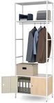 Jan Nowak B&uuml;roregal Metall mit Kleiderstange und Schrank 220 x 80 x 40 cm | 2