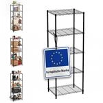 Relaxdays Metallregal, 5 Ebenen, bis 175 kg, HBT: 160 x 56 x 35 cm, schwarz 