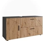 Vicco Waschbeckenunterschrank Irma, Anthrazit/Eiche, 120.1 x 60.6 cm | 2...