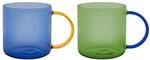 Remember Glasbecher Fred green/blue, 2er Set, 500 ml, Borosilikatglas