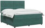 vidaXL Boxspringbett mit Matratze Dunkelgr&uuml;n 180 x 200 cm Samt