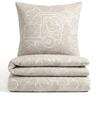 biberna Premium Melange-Flanell Bettw&auml;sche 135x200 cm beige | Biber 2-teilig...