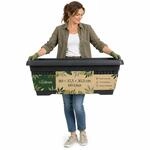 BigDean Jumbo 60 Liter Blumenk&uuml;bel 80x37,5x30,5cm Anthrazit Blumentopf 