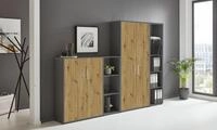 Aktenschrank in Anthrazit Artisan Eiche Office Edition abschlie&szlig;bar als