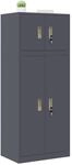vidaXL Aufbewahrungsschrank 2 stk. Anthrazit 60 x 40 x 145 cm Stahl | Bewahre...