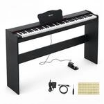 VEVOR Digitalpiano 88 Halbgewichtete Tasten mit HiFi-Lautsprechern Schwarz | E-Piano