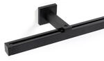 Deco-Raum Gardinenschiene Innenlauf eckig Cube 20x20 mm Schwarz matt, 200 cm,
