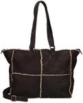 Burkely Leder Schultertasche Umh&auml;ngetasche Lana Wide Tote Dark Brown...