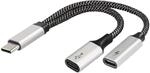 Maxtrack USB-C Splitter Adapterkabel 2-in-1 - MA11L, USB-C Splitter, OTG & 60W