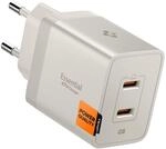 Spigen Essential GaN 47W 2-Port USB-C Ladeger&auml;t, Natural Titanium | PPS