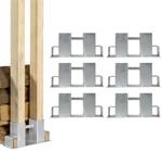 Holzstapelhilfe 6 St&uuml;ck feuerverzinkt f&uuml;r Kanth&ouml;lzer 7x7 cm / 4x6 cm |...