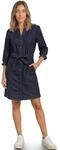 Street One Damen Knielanges Denim Kleid mit G&uuml;rtel