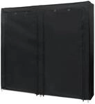 INTIRILIFE Faltschrank 116,5x30x114 cm in Raben SCHWARZ - Mit Rei&szlig;verschluss