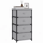 HOMCOM Kommode mit 4 Stoffschubladen f&uuml;r Schlafzimmer 42 x 32 x 80 cm Grau 