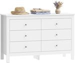 HOMCOM Kommode mit 6 Schubladen, Sideboard, Wei&szlig; | Kommodenschrank, Moderner