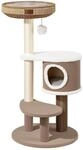 Fudajo Forest Lodge 117 cm Kratzbaum beige, Katzenbaum mit Katzenhaus,...