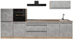 Vicco K&uuml;chenzeile R-Line, Beton/Goldkraft Eiche 340 cm | 6 Module &middot;