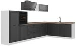 Vicco Eckk&uuml;che R-Line, Anthrazit Landhaus/Wei&szlig; 347 x cm | 8 Module &middot;