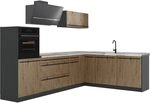 Vicco Eckk&uuml;che R-Line, Artisan-Eiche/Anthrazit 287 x cm | 12 Module &middot;