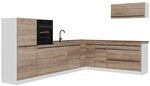 Vicco Eckk&uuml;che R-Line, Sonoma/Wei&szlig; 327 x cm | 8 Module &middot; H&ouml;henverstellbare...