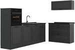 Vicco K&uuml;chenzeile R-Line, Anthrazit Landhaus/Anthrazit 220 cm | 6 Module &middot;