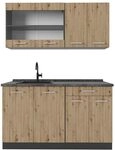 Vicco Singlek&uuml;che R-Line, Artisan-Eiche, 140 cm | 4 Module &middot;...