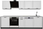 Vicco K&uuml;chenzeile R-Line, Wei&szlig; Landhaus/Anthrazit 280 cm | 9 Module &middot;