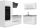 Vicco Eckk&uuml;che R-Line, Wei&szlig; Hochglanz/Wei&szlig; 230 x 120 cm | 8 Module &middot;