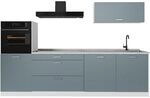 Vicco K&uuml;chenzeile R-Line, Blau-Grau/Wei&szlig; 280 cm | 5 Module &middot;...