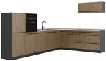 Vicco Eckk&uuml;che R-Line, Artisan-Eiche/Anthrazit 327 x cm | 8 Module &middot;