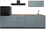 Vicco K&uuml;chenzeile R-Line, Blau-Grau/Anthrazit 280 cm | 5 Module &middot;