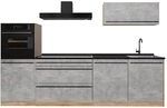 Vicco K&uuml;chenzeile R-Line, Beton/Goldkraft Eiche 280 cm | 5 Module &middot;