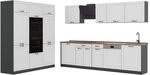 Vicco K&uuml;chenzeile R-Line, Wei&szlig; Landhaus/Anthrazit 180 cm | 12 Module &middot;