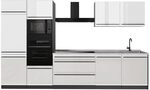 Vicco K&uuml;chenzeile R-Line, Wei&szlig; Hochglanz/Anthrazit 340 cm | 7 Module &middot;