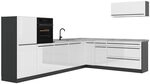 Vicco Eckk&uuml;che R-Line, Wei&szlig; Hochglanz/Anthrazit 327 x cm | 8 Module &middot;