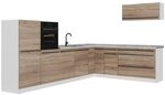 Vicco Eckk&uuml;che R-Line, Sonoma/Wei&szlig; 327 x cm | 8 Module &middot; H&ouml;henverstellbare...