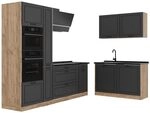 Vicco Eckk&uuml;che R-Line, Anthrazit Landhaus/Goldkraft Eiche 230 x 120 cm | 8...