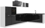 Vicco Eckk&uuml;che R-Line, Schwarz Hochglanz/Wei&szlig; 347 x cm | 8 Module &middot;