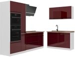 Vicco Eckk&uuml;che R-Line, Rot Hochglanz/Wei&szlig; 230 x 120 cm | 8 Module &middot;