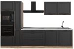 Vicco K&uuml;chenzeile R-Line, Anthrazit Landhaus/Goldkraft Eiche 310 cm | 7 Module...