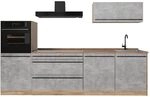 Vicco K&uuml;chenzeile R-Line, Beton/Goldkraft Eiche 280 cm | 5 Module &middot;