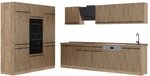 Vicco K&uuml;chenzeile R-Line, Artisan-Eiche/Goldkraft Eiche 180 cm | 12 Module &middot;