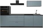 Vicco K&uuml;chenzeile R-Line, Blau-Grau/Anthrazit 280 cm | 5 Module &middot;