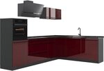 Vicco Eckk&uuml;che R-Line, Rot Hochglanz/Anthrazit 287 x cm | 12 Module &middot;
