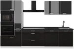 Vicco K&uuml;chenzeile R-Line, Schwarz Hochglanz/Wei&szlig; 310 cm | 7 Module &middot;