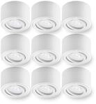 Oktaplex 9 St&uuml;ck LED Aufbaustrahler Lile Wei&szlig; dimmbar 4,9W 370lm | 230V, 2700K